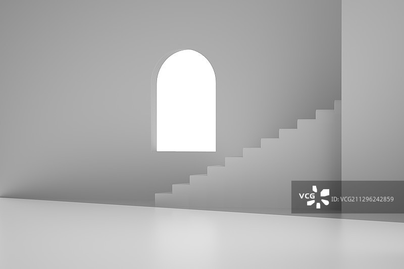 现代简洁室内空间，三维图形图片素材