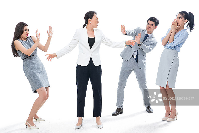 成熟商务女士冲下属发火图片素材