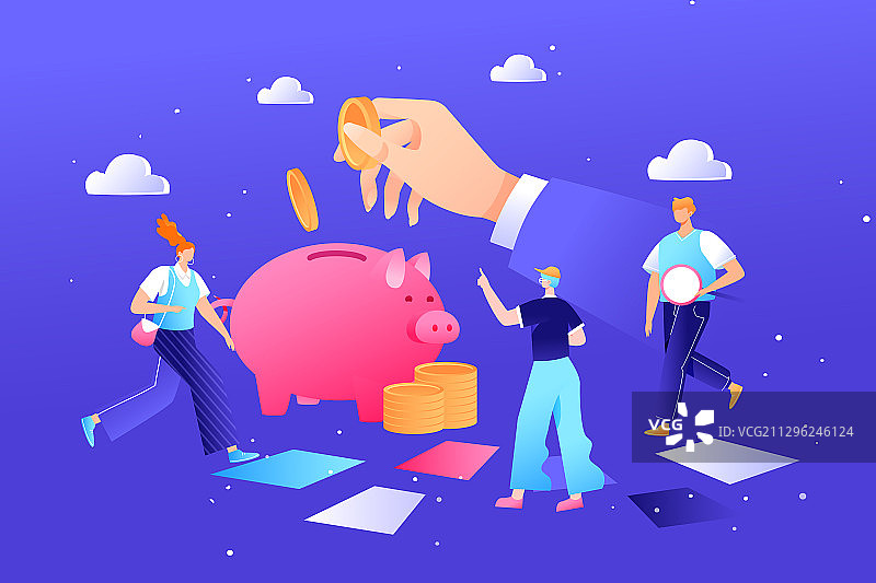 电子商务地产金融投资理财商业招商商务办公招聘矢量插画图片素材