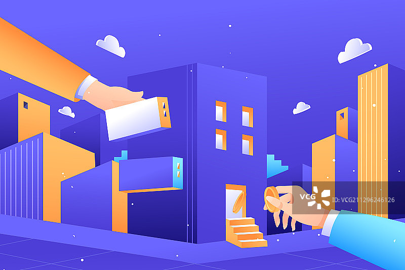 电子商务地产金融投资理财商业招商商务办公招聘矢量插画图片素材