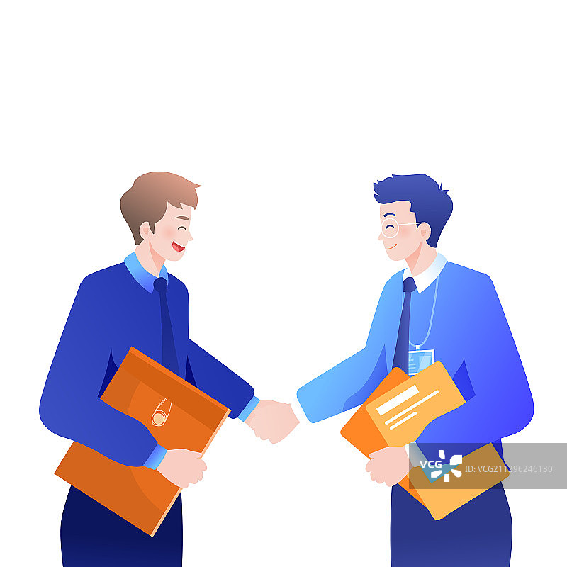 卡通金融互联网商务办公合作共赢团队职场办公招商矢量插画图片素材