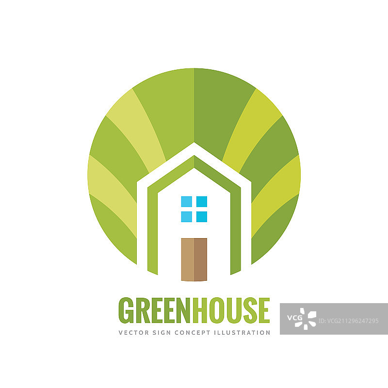 绿色房屋建筑Logo概念图片素材