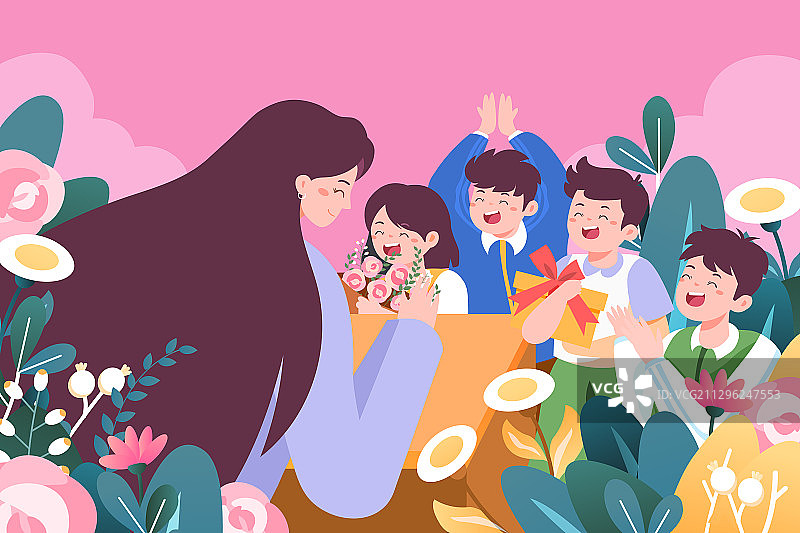 卡通开学季新学期教师节在线教育学生电商购物促销送礼矢量插画图片素材