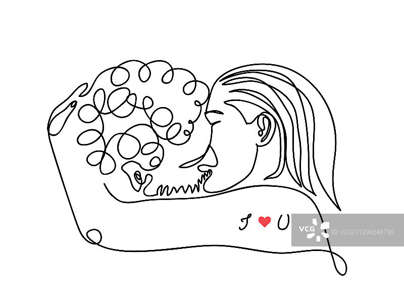 简单的亲吻爱情概念图片素材