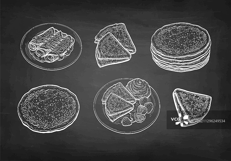 粉笔素描可丽饼图片素材