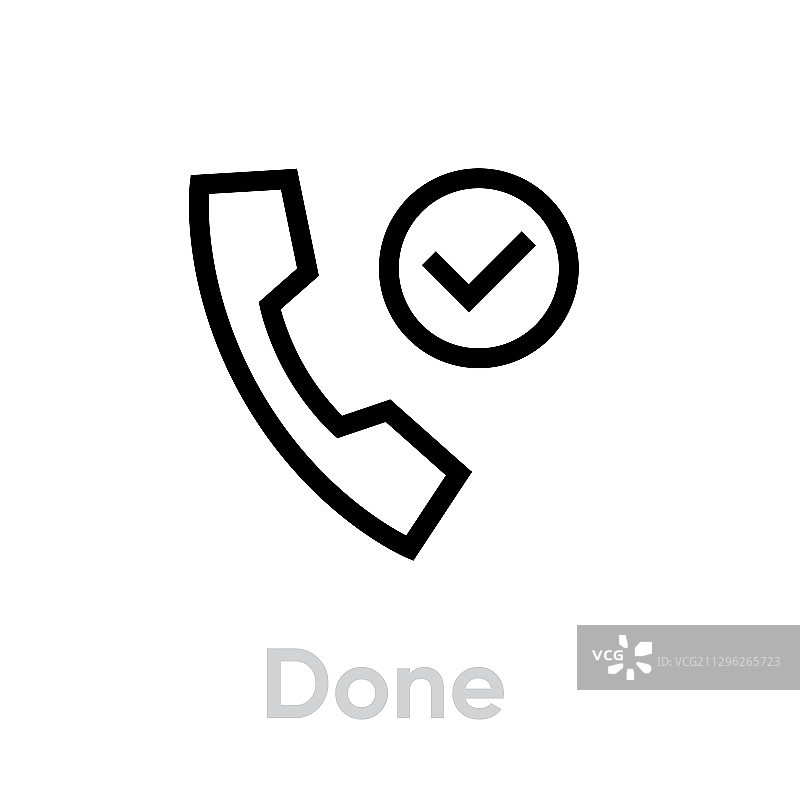 已完成通话图标可编辑轮廓图片素材