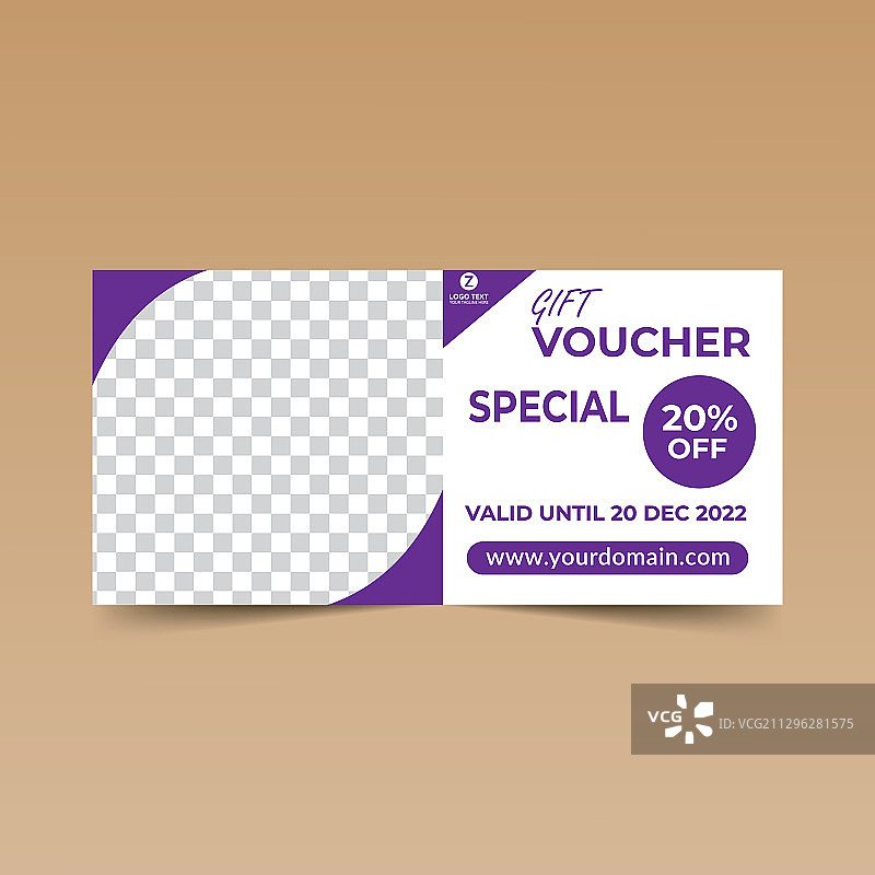 紫色礼券设计模板图片素材