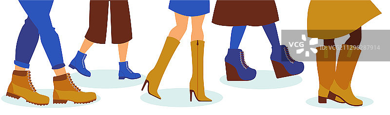 不同款式的春秋季鞋靴图片素材