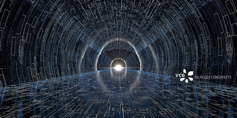 3D科技线隧道空间背景图片素材