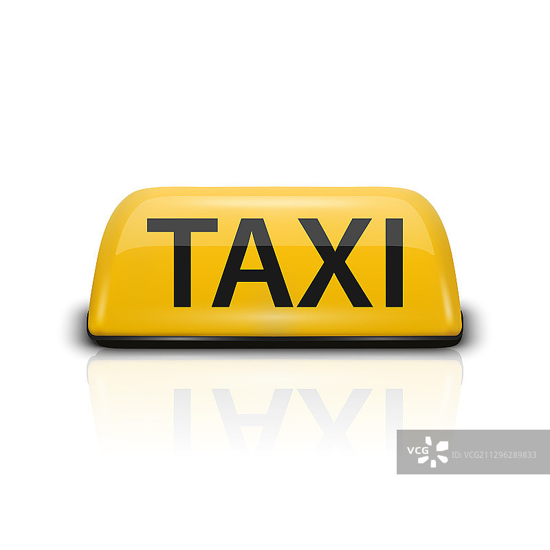 3D写实黄色法式出租车标志图标图片素材