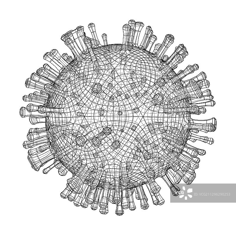 病毒线框模型图片素材