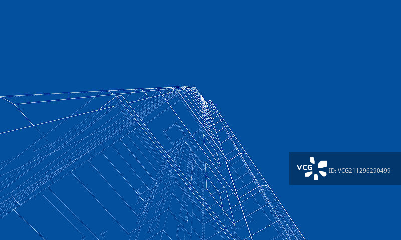 多层建筑的线框模型图片素材