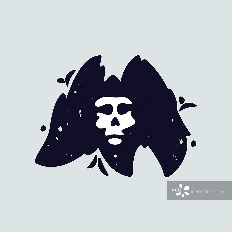 M字母logo设计与手绘骷髅脸图片素材