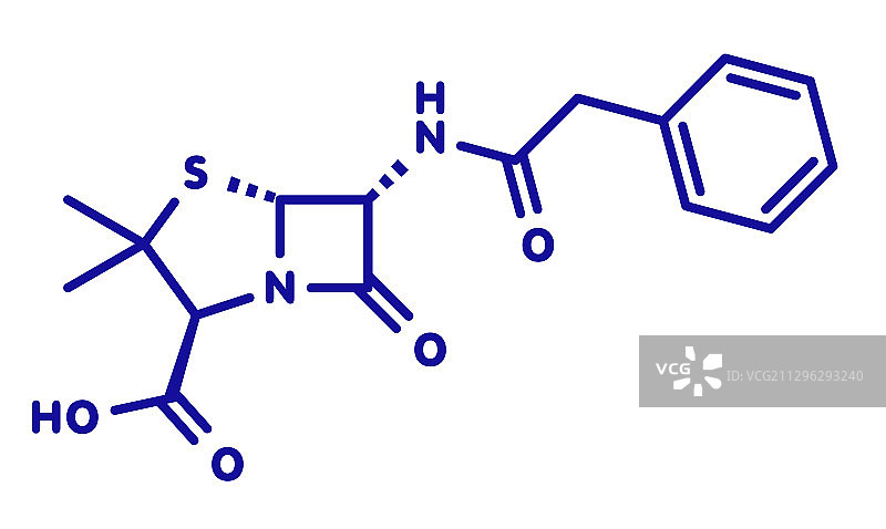 盘尼西林G抗生素药物分子图片素材