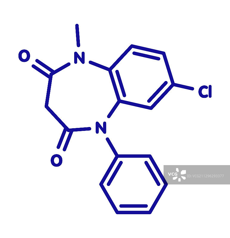 氯巴占癫痫药物分子图片素材