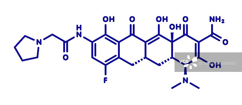 依拉环素抗生素药物分子图片素材