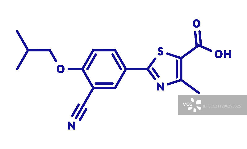 非布司他痛风药物分子图片素材