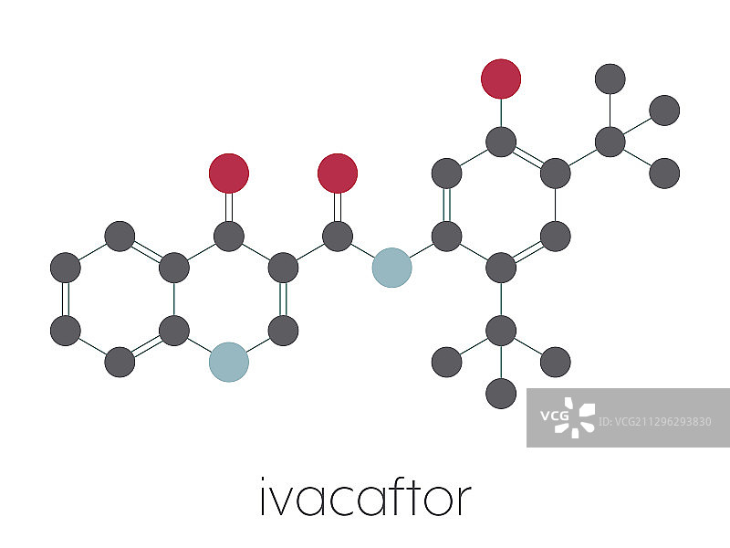 伊伐卡托囊性纤维化药物分子图片素材