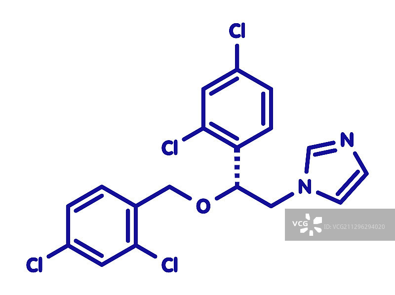 咪康唑抗真菌药物分子图片素材