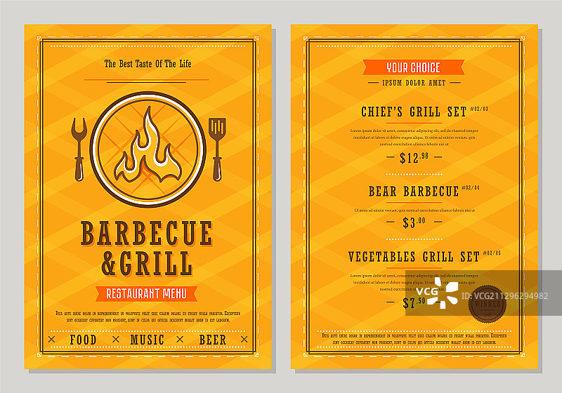 烧烤菜单设计模板图片素材