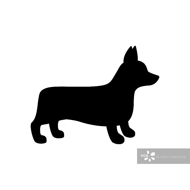 威尔士柯基犬轮廓图片素材