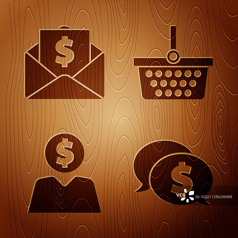 美元硬币信封聊天气泡图片素材