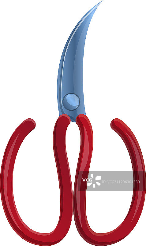 弯曲剪刀卡通风格图标图片素材