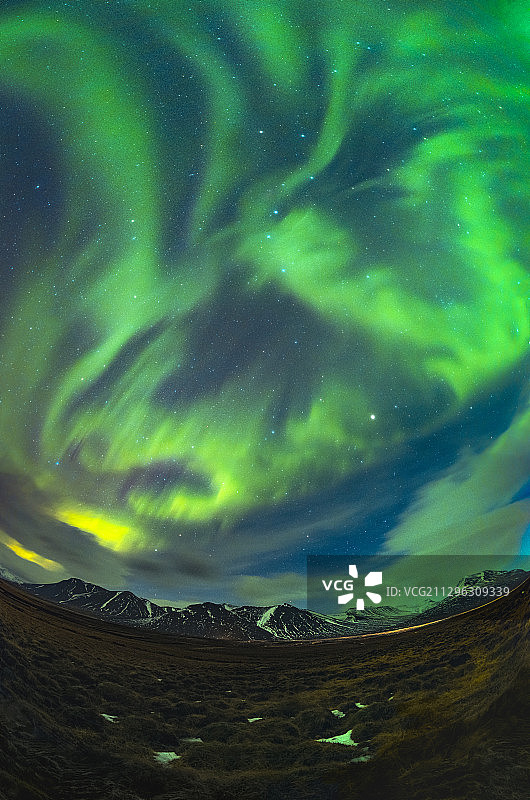 冰岛上空的北极光图片素材