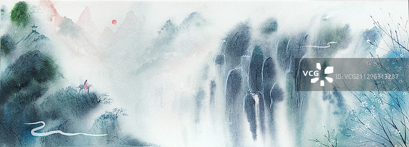 山水卷图片素材