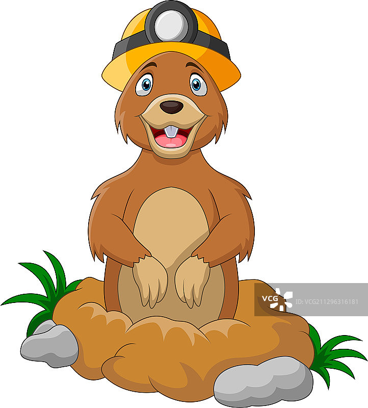 卡通土拨鼠探头图片素材
