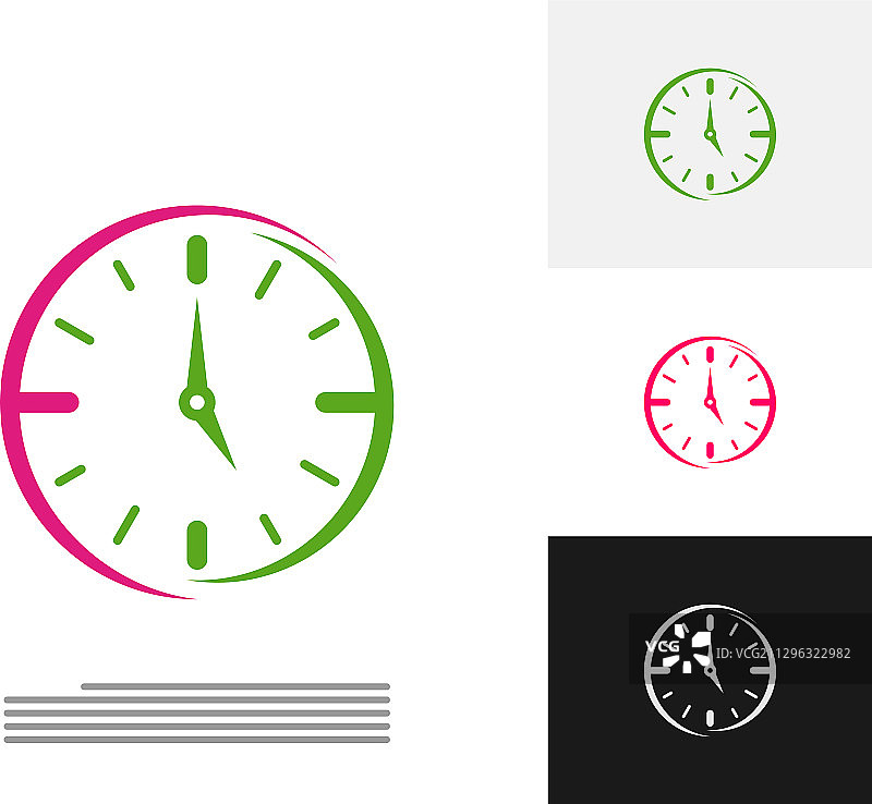 时钟Logo设计理念，时间管理Logo图片素材