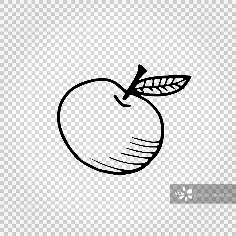 苹果涂鸦图标简笔手绘图片素材