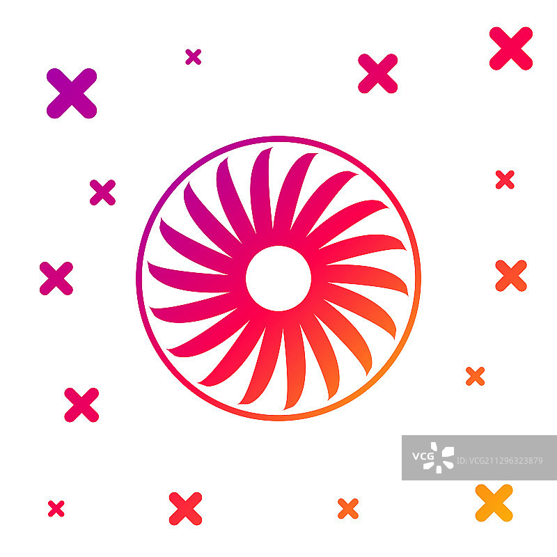 白色背景上的彩色风扇符号图标图片素材