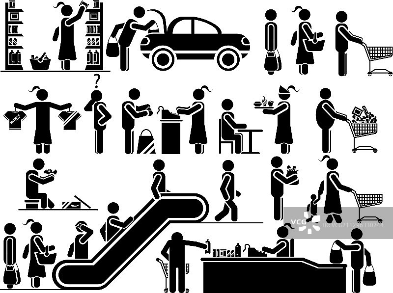 男人购物图标图片素材