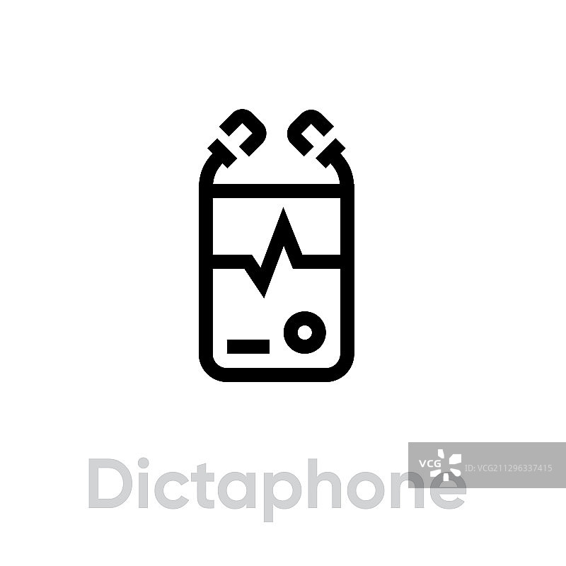 录音机图标可编辑线条图片素材