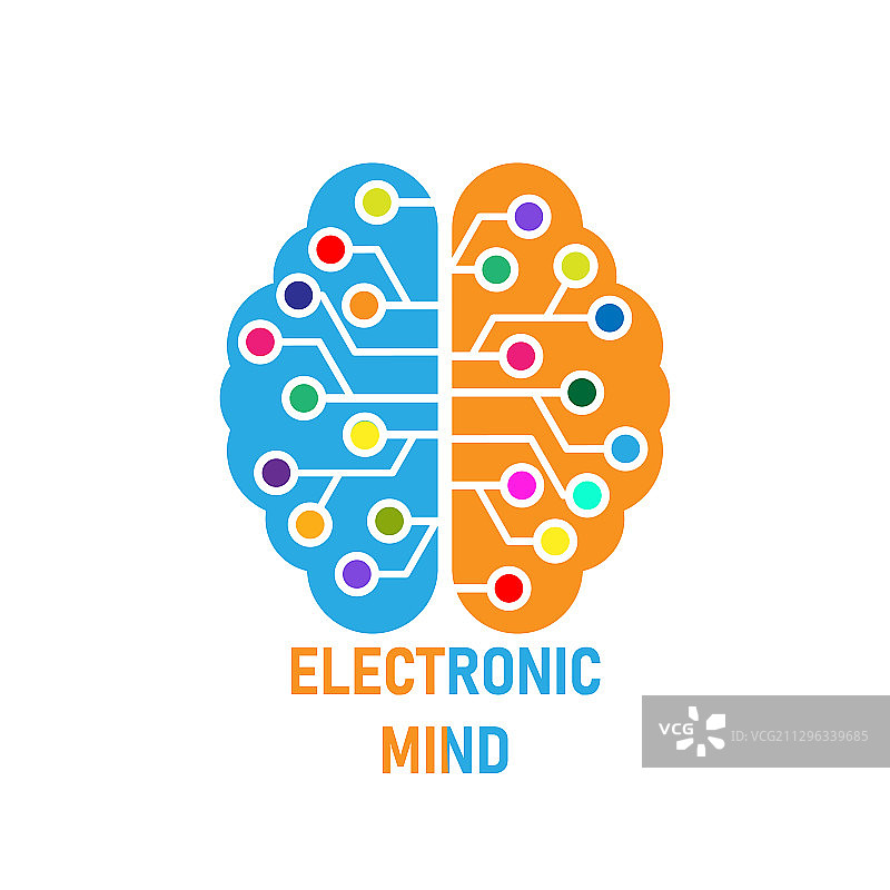 人工智能或电子智能大脑图片素材