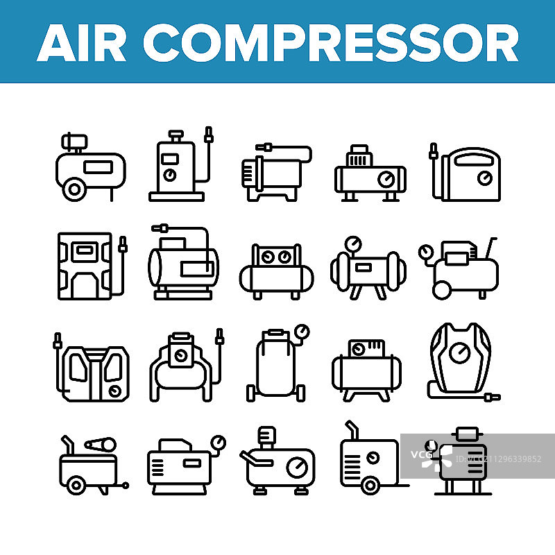 空气压缩机设备系列图标图片素材