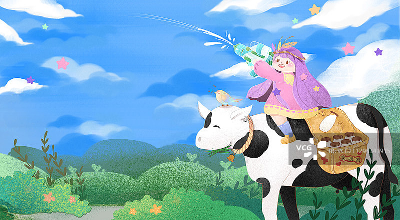 童趣—牛奶大作战图片素材