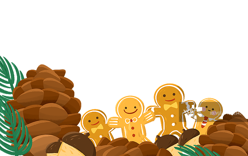 圣诞美食松果姜饼人图片素材