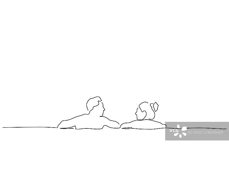 度假中的人们线条画图片素材