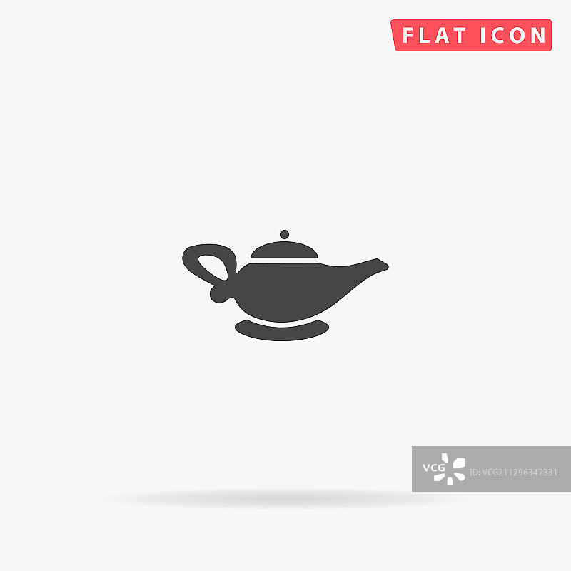 阿拉丁神灯扁平图标图片素材