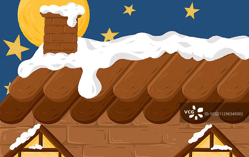 圣诞木房子插画图片素材