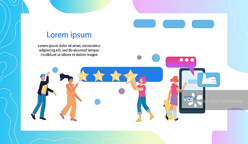 用于评级和客户反馈的Web banner图片素材