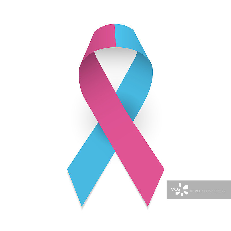 粉色和蓝色缎带图片素材