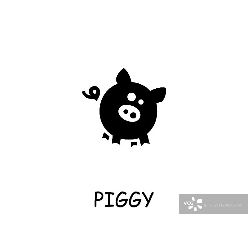 小猪扁平图标图片素材