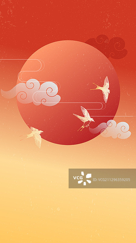 中秋国庆主题红色背景插画图片素材