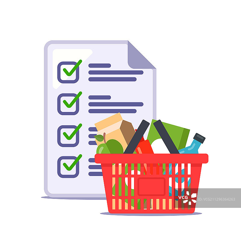 男人为商店食谱制作购物清单图片素材