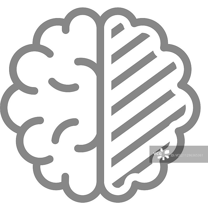 脑水肿的人脑线条图标图片素材