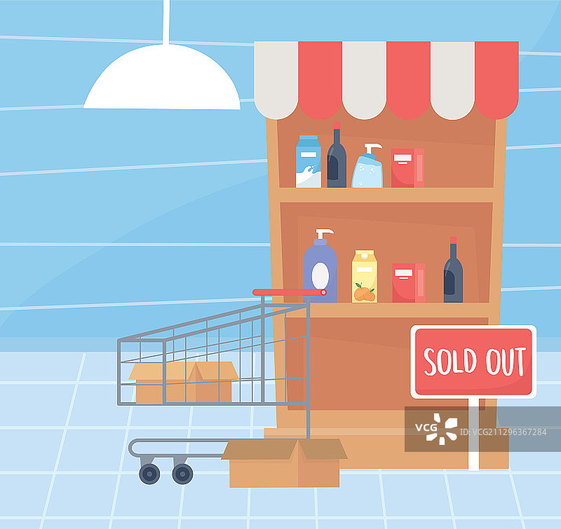 超市货架食品售罄图片素材