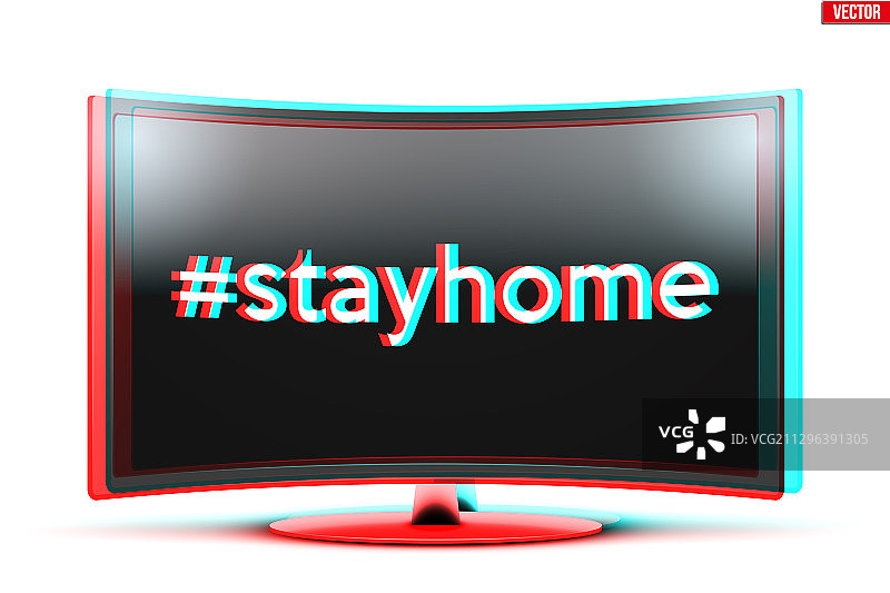 带有居家标语的宽屏电视图片素材